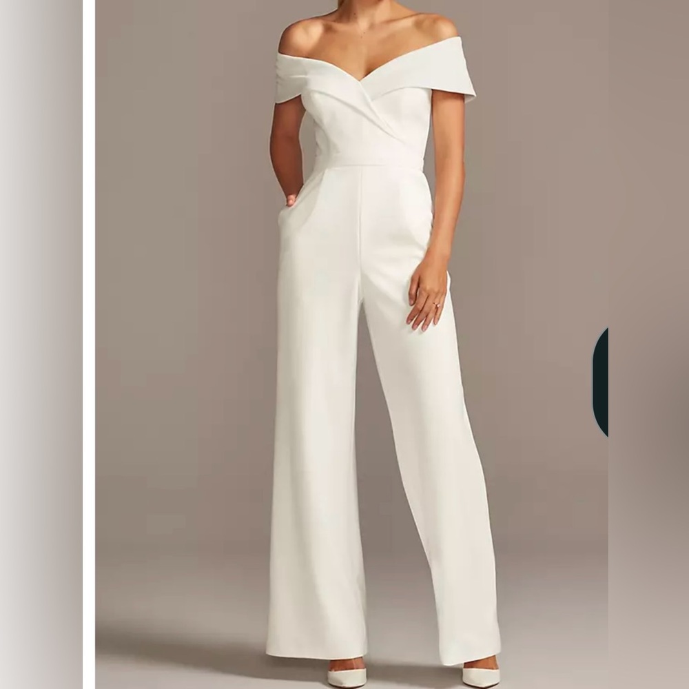 Off-the-Shoulder White Jumpsuit